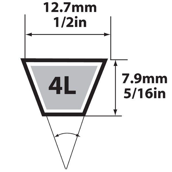 Mbl Mitsuboshi FHP General Utility V-Belt 0.5 in. W X 41 in. L For Fractional Horsepower Motors 4L410A - main